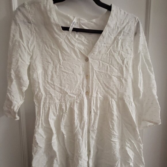 Saraphine Tops - Seraphine White Confetti Fleck Maternity & Nursing Blouse - Size 2 (US S)